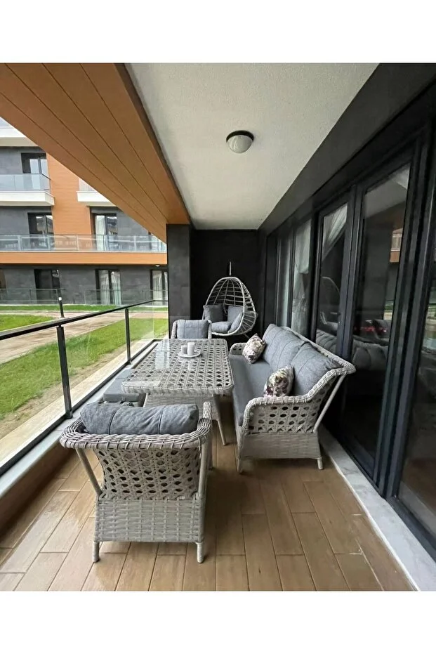 (SALINCAK HEDİYELİ)Rattan Bahçe Takımı Oturma Grubu 3lü - 7 Kişilik